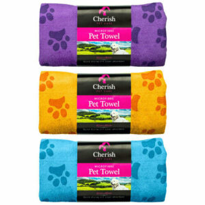 Suministros para mascotas para perros Toalla de microfibra Elija un diseño de estampado de pata azul, amarillo o morado
