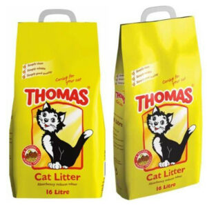 Thomas Arena para gatos Suministros minerales naturales para mascotas Arena para gatos Limpieza de higiene 16LTR

