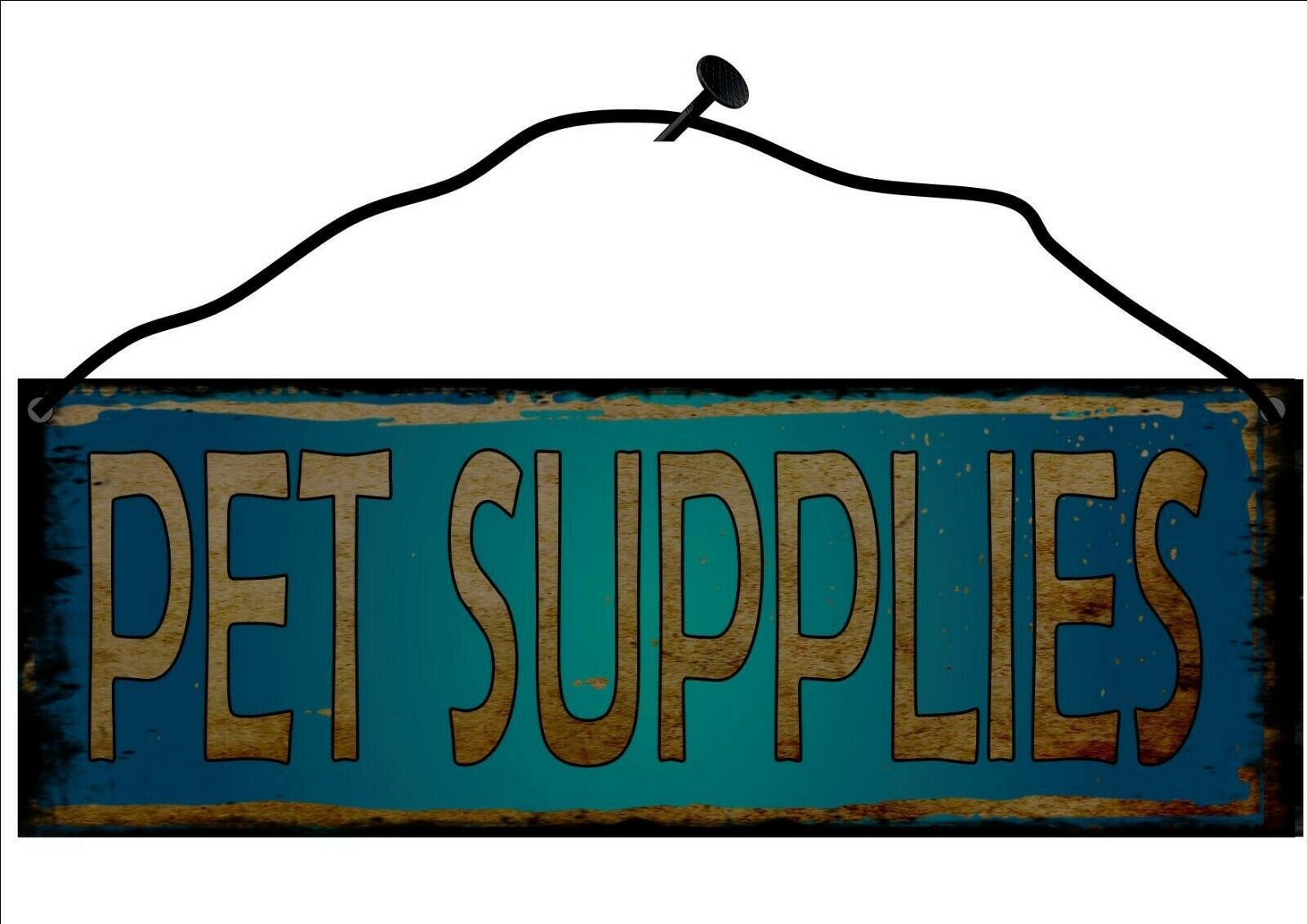 Tienda de artículos para mascotas, letrero de metal colgante, placa de pared con reproducción de letrero vintage