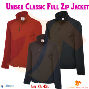Uneek Soft Shell Forro polar impermeable a prueba de viento Chaqueta de trabajo al aire libre para hombre
