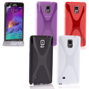 Yousave Accessories Samsung Galaxy Note 4 Silicone Gel X-Line Funda para teléfono
